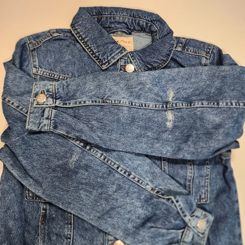 NWT‎ Free People We The Free Women's Jade Denim Jacket in High Dive Size M - Picture 7 of 16